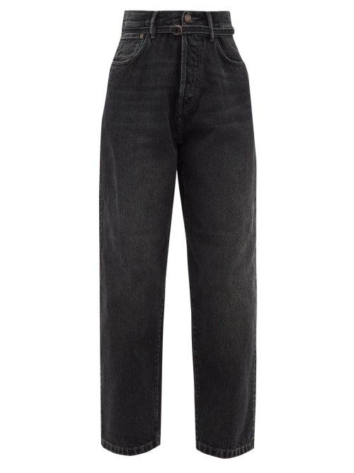 Matchesfashion.com Acne Studios - 1991 Toj Belted High-rise Wide Leg Jeans - Womens - Black