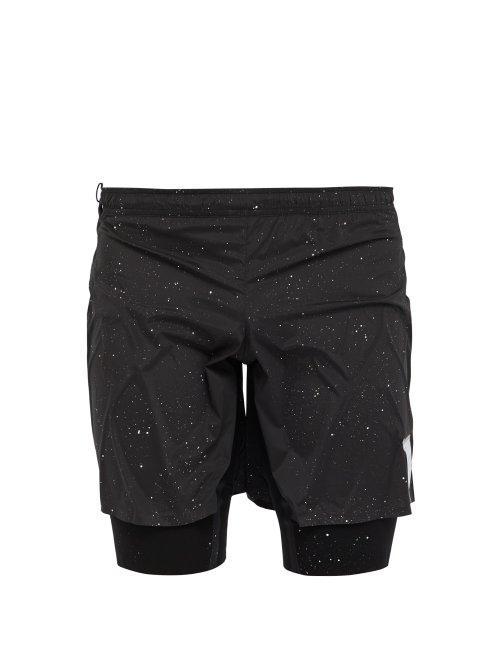 Matchesfashion.com Satisfy - Trail Paint Print Performance Shorts - Mens - Black