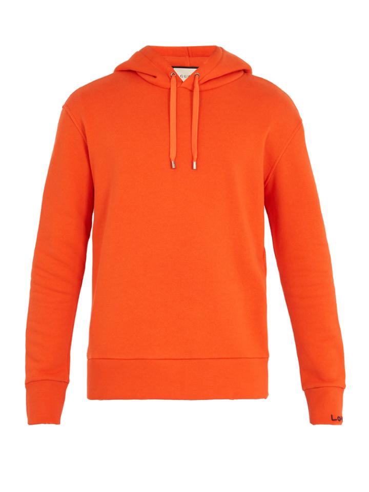 Gucci Bird-embroidered Hooded Cotton Sweatshirt
