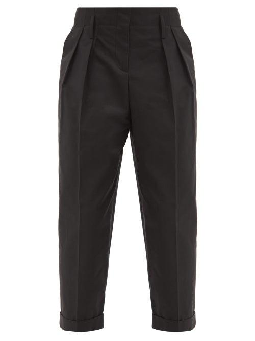 Matchesfashion.com Alexander Mcqueen - Tapered-leg Cropped Cotton-twill Trousers - Womens - Black