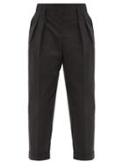 Matchesfashion.com Alexander Mcqueen - Tapered-leg Cropped Cotton-twill Trousers - Womens - Black