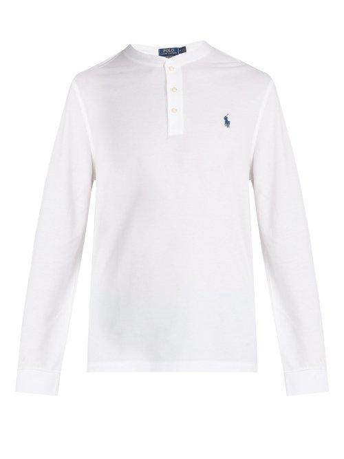 Matchesfashion.com Polo Ralph Lauren - Long Sleeved Cotton Henley T Shirt - Mens - White