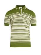 Orley Brooks Striped Merino-wool Polo Shirt