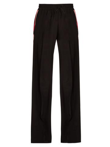 Serena Bute Drawstring Wide-leg Silk Trousers