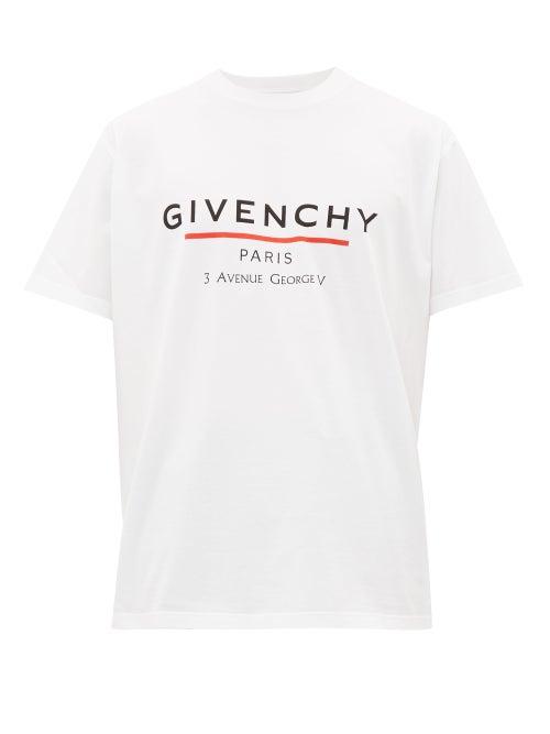 Matchesfashion.com Givenchy - Oversized Logo Print Cotton T Shirt - Mens - White