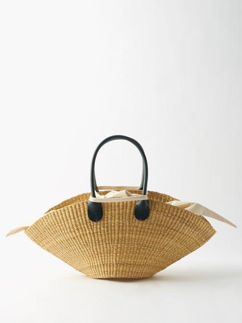 Muu - Sophie Leather-trim Basket Bag - Womens - White Multi