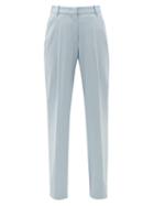 Matchesfashion.com Another Tomorrow - High-rise Wool Flared Trousers - Womens - Light Blue