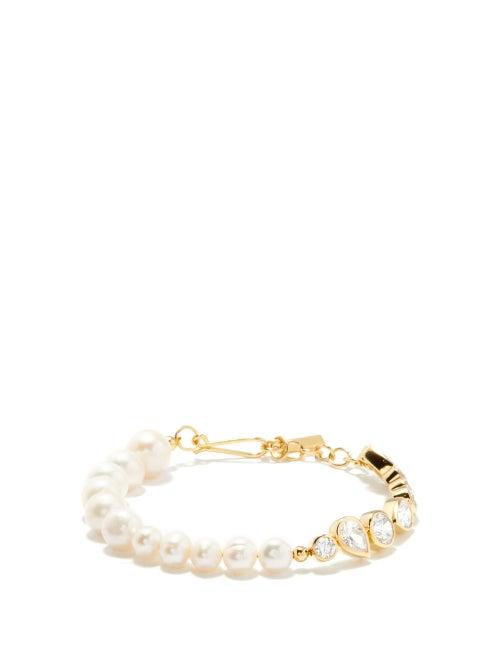 Completedworks - Pearl, Crystal & 14kt Gold-vermeil Bracelet - Womens - Pearl