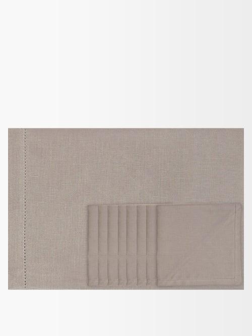 Frette - Convinium Flax Tablecloth & Napkin Set - Grey