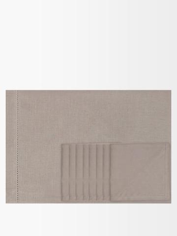 Frette - Convinium Flax Tablecloth & Napkin Set - Grey