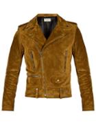 Matchesfashion.com Saint Laurent - Suede Biker Jacket - Mens - Tan