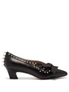 Matchesfashion.com Gucci - Berith Spike Embellished Leather Pumps - Womens - Black