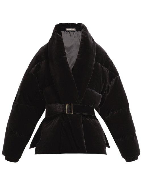 Matchesfashion.com Alexandre Vauthier - Padded Velvet Cotton Jacket - Womens - Black
