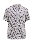 Matchesfashion.com Odyssee - Valbonne Geometric-print Shirt - Mens - Navy White