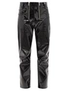 Matchesfashion.com Gmbh - Two-zip Faux Patent-leather Straight-leg Trousers - Mens - Black