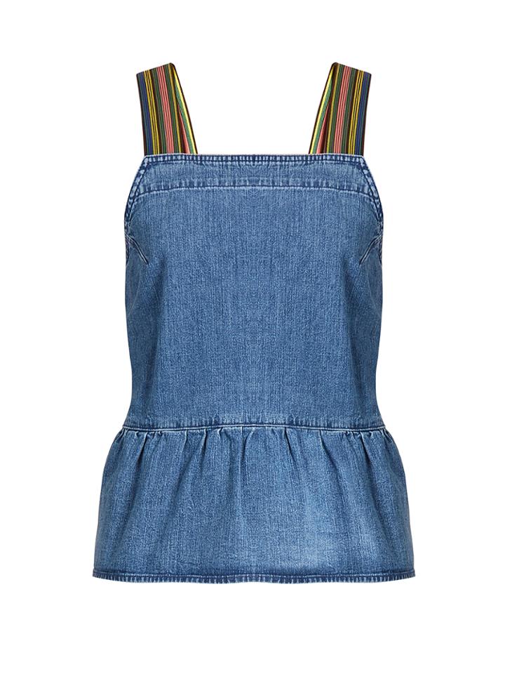 M.i.h Jeans Tennant Peplum-hem Denim Cami Top