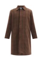 A.p.c. - Austin Prince Of Wales-check Single-breasted Coat - Mens - Dark Beige