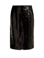 Matchesfashion.com Ganni - Sonora Sequinned Pencil Skirt - Womens - Black