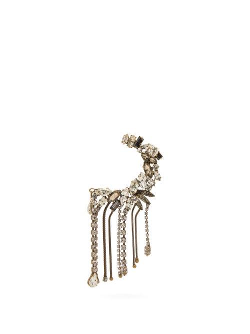 Matchesfashion.com Julie De Libran - Fringed Crystal Ear Cuff - Womens - Crystal