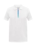 Matchesfashion.com Givenchy - Ombr-zipped Cotton-piqu Polo Shirt - Mens - White