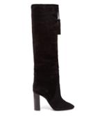 Matchesfashion.com Saint Laurent - Meurice Tassel Tie Suede Boots - Womens - Black