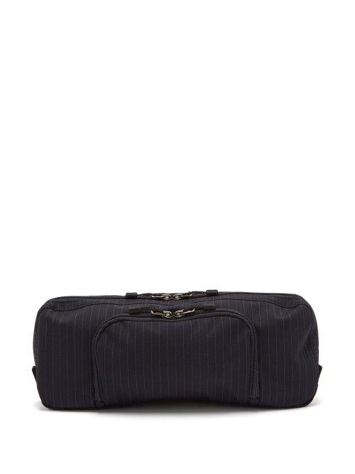 Matchesfashion.com Junya Watanabe - Pinstripe Wool Blend Belt Bag - Mens - Navy