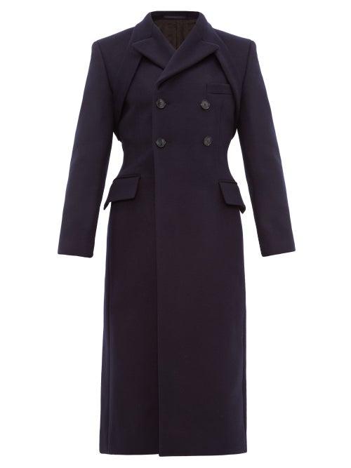 Matchesfashion.com Gmbh - Scandium Double Breasted Wool Blend Coat - Mens - Navy