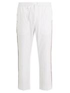 Matchesfashion.com Gucci - Side Stripe Striped Cotton Trousers - Mens - White Multi