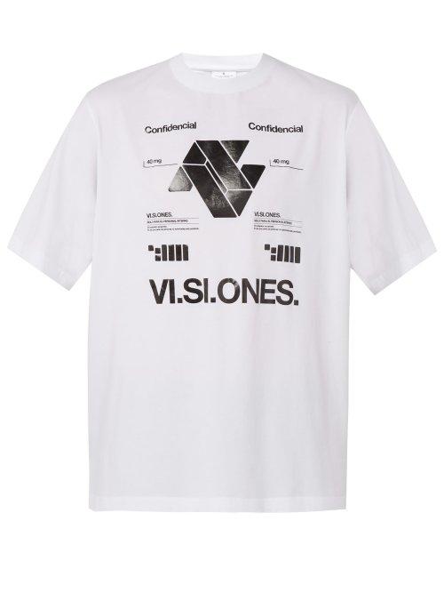 Matchesfashion.com Marcelo Burlon - Vi. Si Ones Printed Cotton Jersey T Shirt - Mens - White Black
