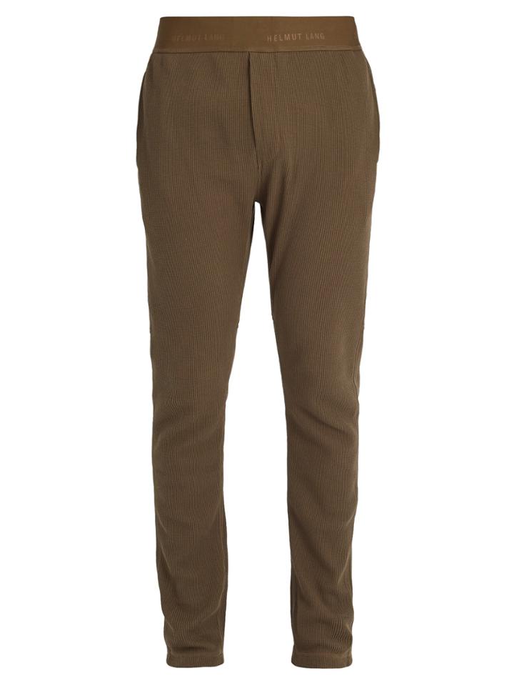 Helmut Lang Mid-rise Waffle-knit Cotton Track Pants