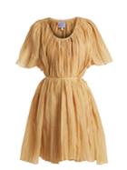 Thierry Colson Sparta Pleated Cotton And Silk-blend Dress