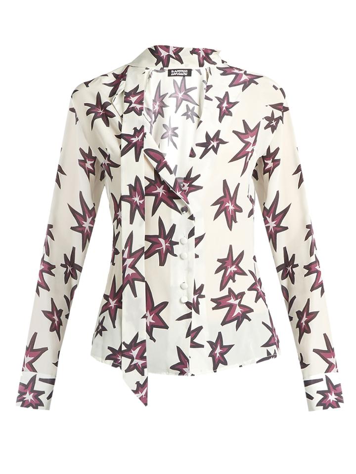 Rockins Explosion-print Silk Crepe De Chine Shirt