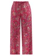 Matchesfashion.com Etro - Creta Paisley-print Ramie Wide-leg Trousers - Womens - Pink Multi