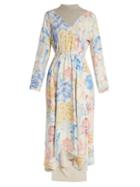Matchesfashion.com Vetements - Contrast Panel Floral Print Dress - Womens - Multi