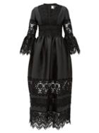 Matchesfashion.com Erdem - Irmina Embroidered Mikado-satin Gown - Womens - Black