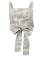 Matchesfashion.com Loup Charmant - Pilos Cropped Striped Cotton-blend Top - Womens - Beige Stripe