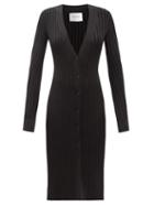Ladies Rtw Galvan - Rhea Rib-knitted Cardigan Dress - Womens - Black