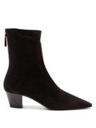 Ladies Shoes Aquazzura - Saint Honor Suede Ankle Boots - Womens - Black