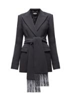 Matchesfashion.com Altuzarra - Murphy Fringed Belt Single Breasted Blazer - Womens - Black