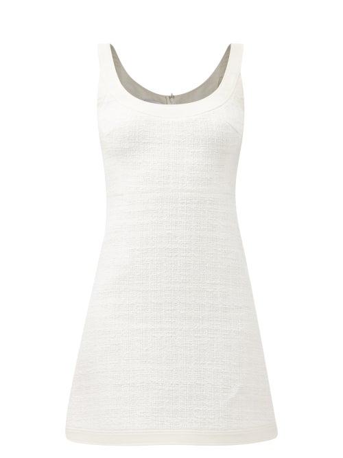 Giambattista Valli - Scoop-neck Cotton-blend Tweed Mini Dress - Womens - White
