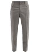 Matchesfashion.com Maison Margiela - Four-stitches Wool-blend Twill Slim-leg Trousers - Mens - Grey