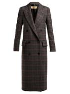 Matchesfashion.com Burberry - Theydon Double Breasted Wool Coat - Womens - Grey Multi