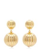Matchesfashion.com Rebecca De Ravenel - Charming Gold Plated Drop Clip Earrings - Womens - Gold