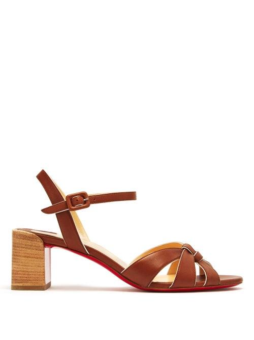 Matchesfashion.com Christian Louboutin - Anjalili 55 Leather Sandals - Womens - Tan