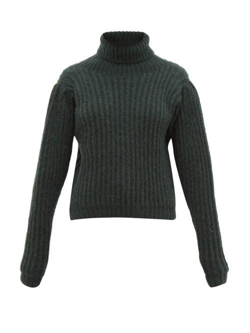 Matchesfashion.com Apiece Apart - Nicola Puffed Sleeve Alpaca Blend Sweater - Womens - Green