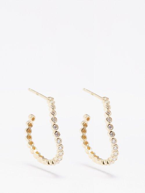 Mateo - Wave Diamond & 14kt Gold Earrings - Womens - Gold Multi
