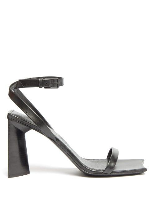 Matchesfashion.com Balenciaga - Moon Square-toe Leather Sandals - Womens - Black