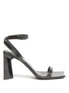 Matchesfashion.com Balenciaga - Moon Square-toe Leather Sandals - Womens - Black