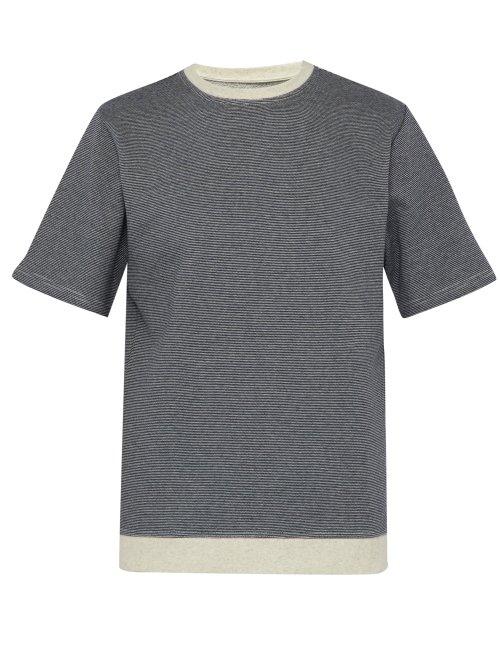 Matchesfashion.com Oliver Spencer - Huson Fine Stripe Cotton Jersey T Shirt - Mens - Navy