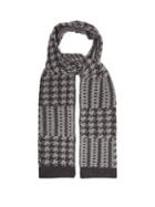 Matchesfashion.com Allude - Houndstooth Jacquard Virgin Wool Scarf - Womens - Grey